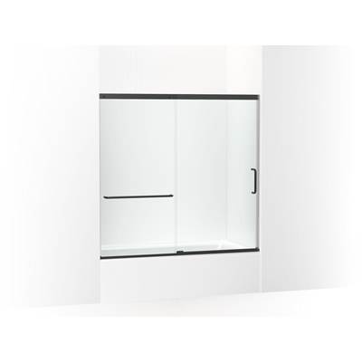 Elate 56-3/4'' H sliding bath door with 1/4''-thick glass - Matte Black