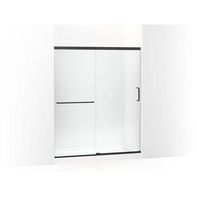Elate Sliding shower door, 70-1/2'' H x 56-1/4 - 59-5/8'' W, with 1/4'' thick Crystal Clear glass - Matte Black