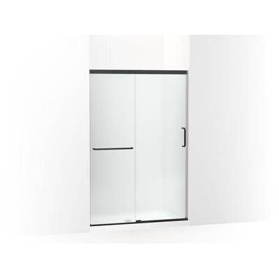 Elate Sliding shower door, 70-1/2'' H x 44-1/4 - 47-5/8'' W, with 1/4'' thick Frosted glass - Matte Black