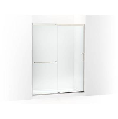 Elate Tall 75-1/2'' H sliding shower door with 5/16''-thick glass - Matte Nickel
