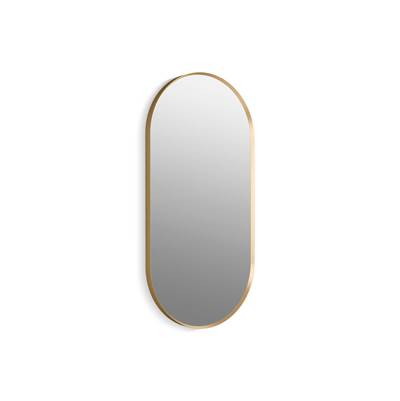 Essential 20'' x 40'' capsule framed mirror - Moderne Brushed Gold