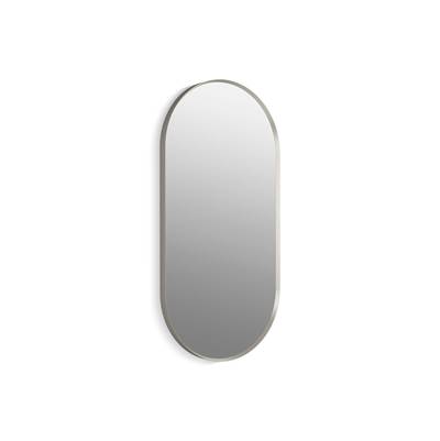 Essential 20'' x 40'' capsule framed mirror - Brushed Nickel