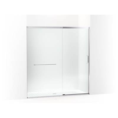 Elate Sliding shower door, 75-1/2'' H x 68-1/4 - 71-5/8'' W, with heavy 5/16'' thick Crystal Clear glass - Bright Silver