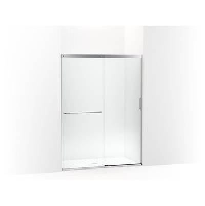 Elate Sliding shower door, 70-1/2'' H x 50-1/4 - 53-5/8'' W, with 1/4'' thick Crystal Clear glass - Bright Silver