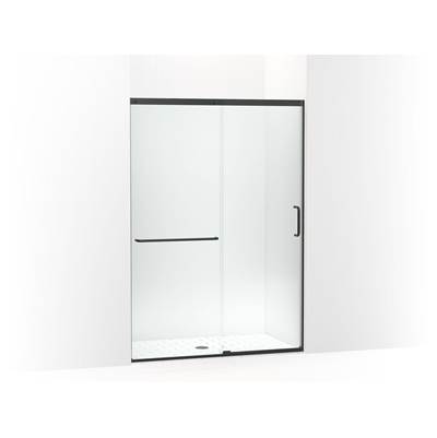 Elate Sliding shower door, 75-1/2'' H x 50-1/4 - 53-5/8'' W, with heavy 5/16'' thick Crystal Clear glass - Matte Black