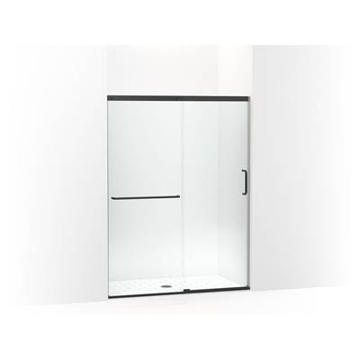 Elate Sliding shower door, 70-1/2'' H x 50-1/4 - 53-5/8'' W, with 1/4'' thick Crystal Clear glass - Matte Black