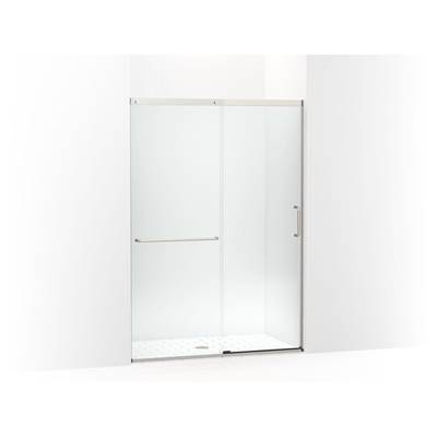 Elate Sliding shower door, 75-1/2'' H x 50-1/4 - 53-5/8'' W, with heavy 5/16'' thick Crystal Clear glass - Matte Nickel