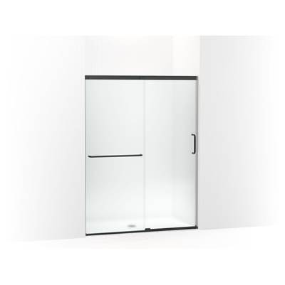 Elate Sliding shower door, 70-1/2'' H x 50-1/4 - 53-5/8'' W, with 1/4'' thick Frosted glass - Matte Black