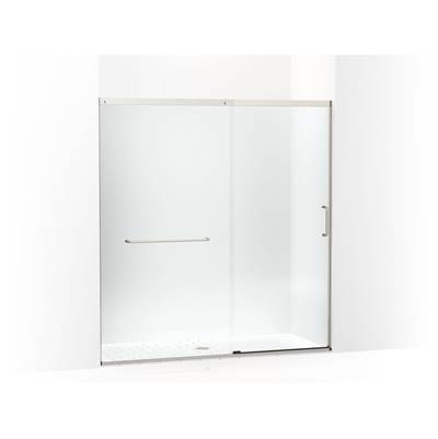 Elate Sliding shower door, 75-1/2'' H x 68-1/4 - 71-5/8'' W, with heavy 5/16'' thick Crystal Clear glass - Anodized Matte Nickel