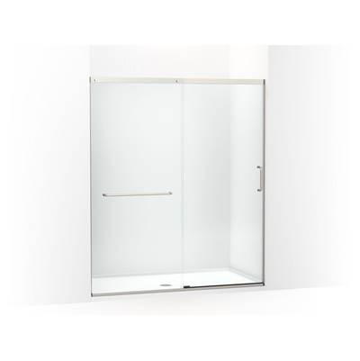 Elate Sliding shower door, 75-1/2'' H x 62-1/4 - 65-5/8'' W, with heavy 5/16'' thick Crystal Clear glass - Matte Nickel