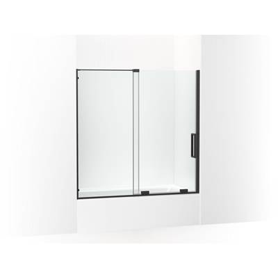 Echelon Sliding bath door, 58-1/4'' H x 55-3/4 - 59-3/4'' W, with 5/16'' thick Crystal Clear glass - Matte Black