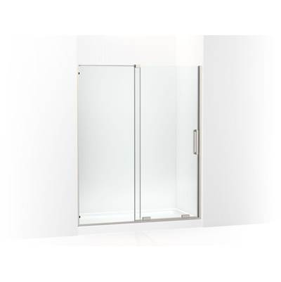 Echelon Sliding shower door, 71-3/4'' H x 55-3/4 - 59-3/4'' W, with 5/16'' thick Crystal Clear glass - Anodized Brushed Nickel