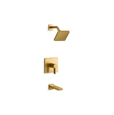 Kohler Parallel Rite-temp Bath and Shower Trim Kit, 1.75 Gpm - Vibrant Brushed Moderne Brass