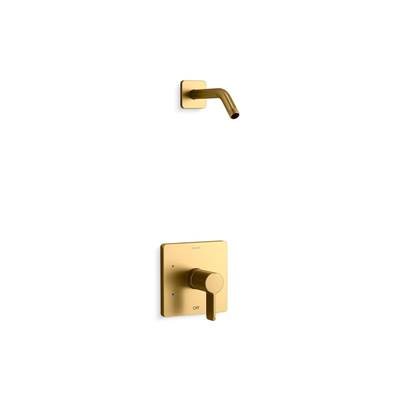 Kohler Parallel Rite-temp Shower Trim Kit, Without Showerhead - Vibrant Brushed Moderne Brass