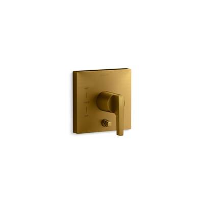 Kohler Honesty Rite-Temp valve trim with push-button diverter - Vibrant Brushed Moderne Brass