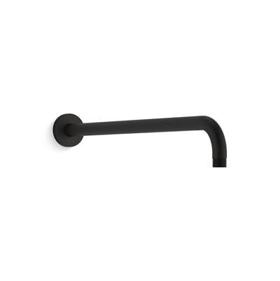 Kohler Statement 19'' wall-mount single-function rainhead arm and flange - Matte Black