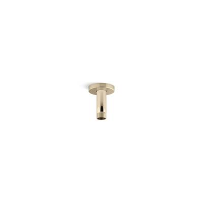 Kohler Statement 3'' ceiling-mount single-function rainhead arm and flange - Vibrant French Gold