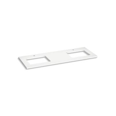 Silestone 61'' quartz vanity top with two rectangular cutouts