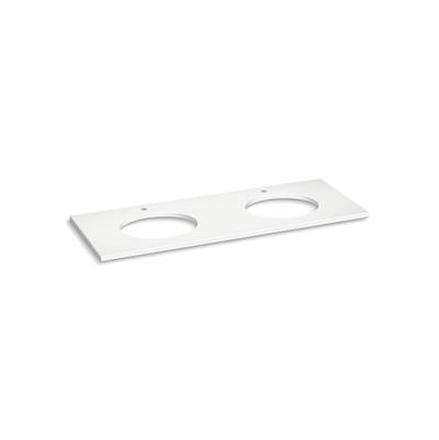 Silestone quartz 61'' vanity top with double oval cutouts