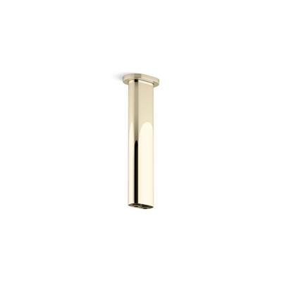 Kohler Statement 10'' ceiling-mount two-function rainhead arm and flange - Vibrant French Gold