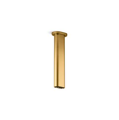 Kohler Statement 10'' ceiling-mount two-function rainhead arm and flange - Vibrant Brushed Moderne Brass