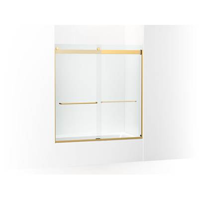 Kohler Levity Sliding Bath Door, 62'' H X 56-5/8 - 59-5/8'' W, with 1/4'' Thick Crystal Clear...