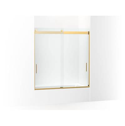 Kohler Levity 62'' H Sliding Bath Door with 1/4''-thick Glass - Vibrant Brushed Moderne Brass