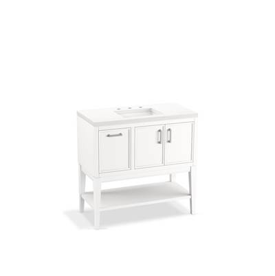 Kohler Winnow 36'' bathroom vanity cabinet with sink and quartz top - White