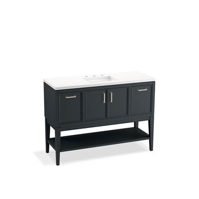 Kohler Winnow 48'' bathroom vanity cabinet with sink and quartz top - Slate Grey