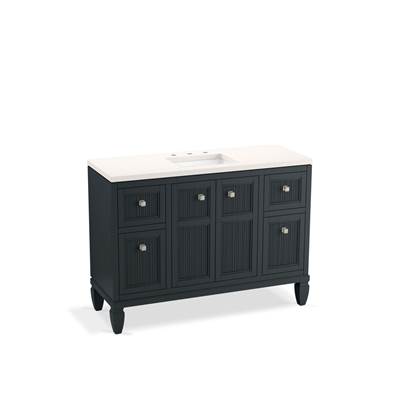 Hearthaven 48'' bathroom vanity cabinet with sink and quartz top - Slate Grey