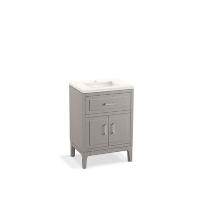 Kohler Seer 24'' bathroom vanity cabinet with sink and quartz top - Mohair Grey
