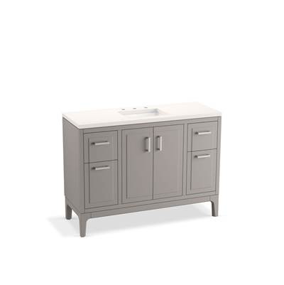 Kohler Seer 48'' bathroom vanity cabinet with sink and quartz top - Mohair Grey