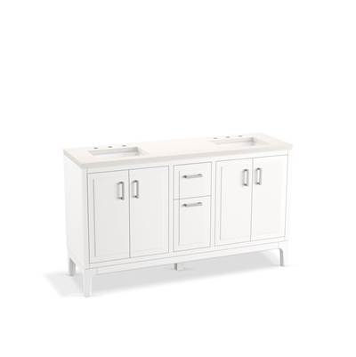 Seer 60'' bathroom vanity cabinet with sinks and quartz top