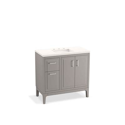 Kohler Seer 36'' bathroom vanity cabinet with sink and quartz top - Mohair Grey