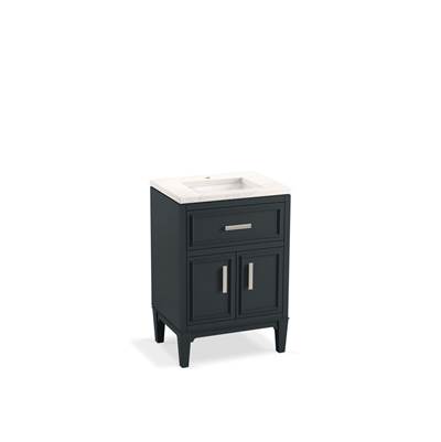 Kohler Southerk 24'' bathroom vanity cabinet with sink and quartz top - Slate Grey