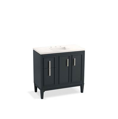 Kohler Southerk 36'' bathroom vanity cabinet with sink and quartz top - Slate Grey