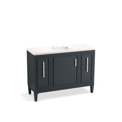 Kohler Southerk 48'' bathroom vanity cabinet with sink and quartz top - Slate Grey
