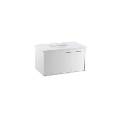 Jute 36'' wall-hung bathroom vanity cabinet - Linen White