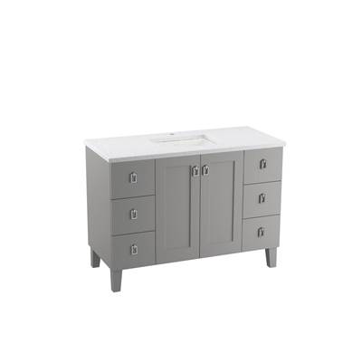 48'' bathroom vanity cabinet with sink and quartz top