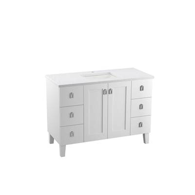 48'' bathroom vanity cabinet with sink and quartz top