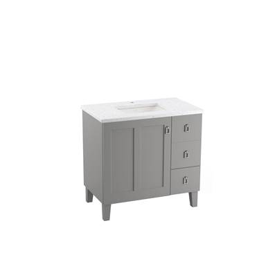 36'' bathroom vanity cabinet with sink and quartz top