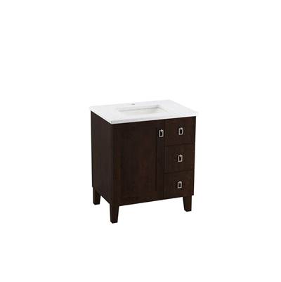 30'' bathroom vanity cabinet with sink and quartz top