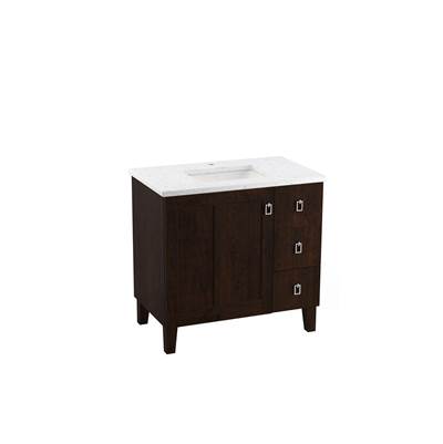 36'' bathroom vanity cabinet with sink and quartz top
