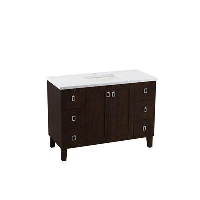 48'' bathroom vanity cabinet with sink and quartz top