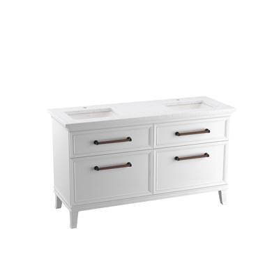ArtifactsE 60'' bathroom vanity cabinet with sinks and quartz top