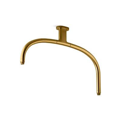 Kohler Statement Ceiling-mount single-function dual rainhead arm - Vibrant Brushed Moderne Brass