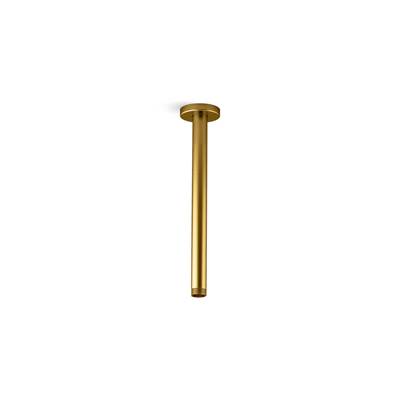 Kohler Statement 12'' ceiling-mount single-function rainhead arm and flange - Vibrant Brushed Moderne Brass