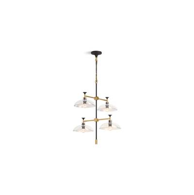 Kohler | Tone | Chandelier - Black With Brass Trim