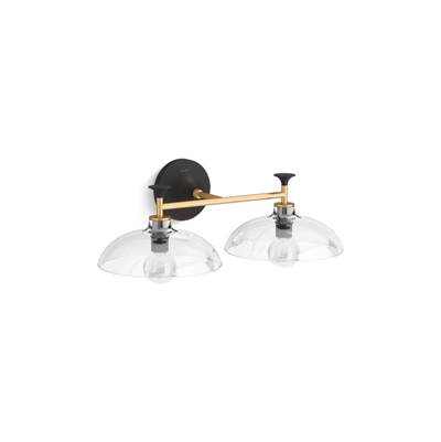 Kohler | Tone | Wall Sconce - Black With Brass Trim