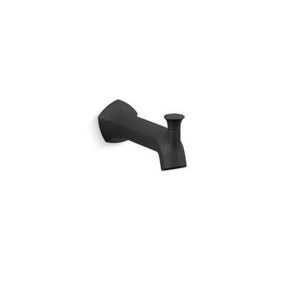 Kohler Occasion Wall-mount Bath Spout with Straight Design and Diverter - Matte Black